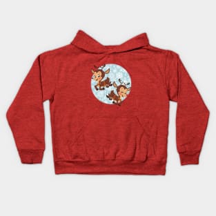 reindeer playing Kids Hoodie